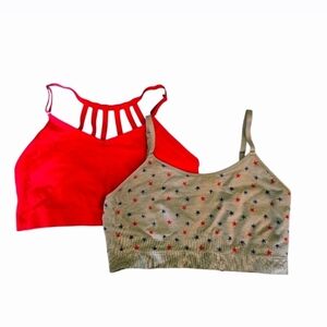 Cacique By Lane Bryant Red Gray Stars Americana Bralette Bundle, Size 18/20
